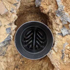 New 450mm manhole install onto concrete base from public sewer